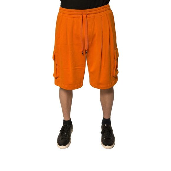 Dolce & Gabbana Orange Cotton Men Casual Cargo Bermuda Men's Shorts (Pre-Owned)